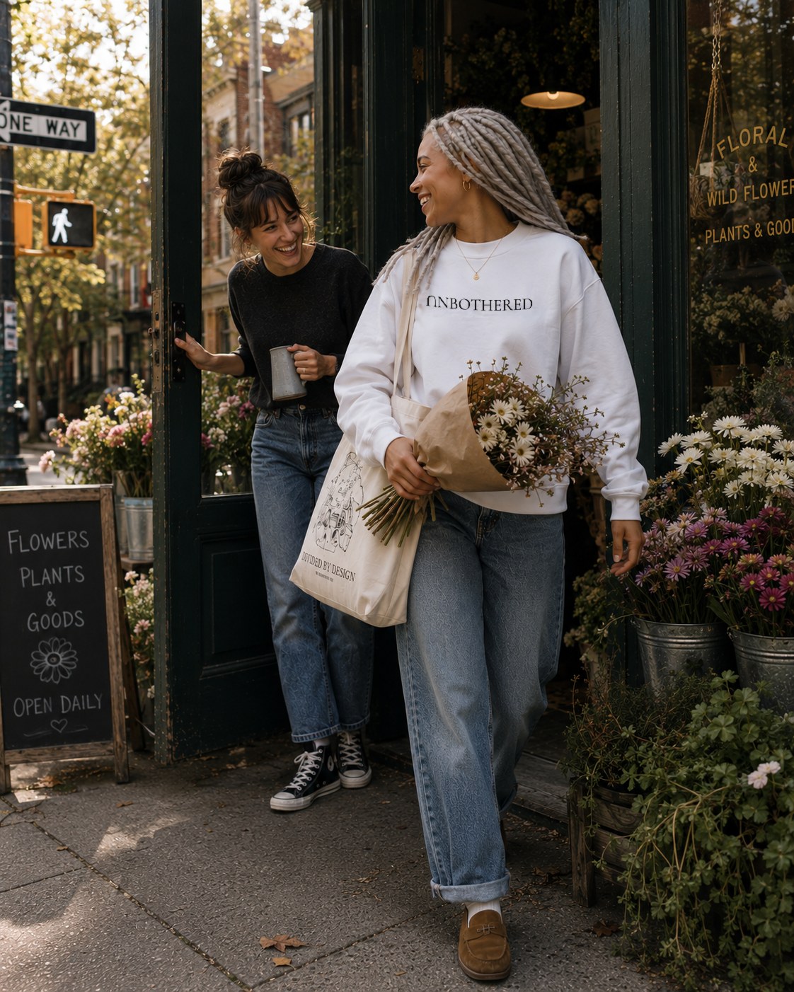 Leaving the flower shop