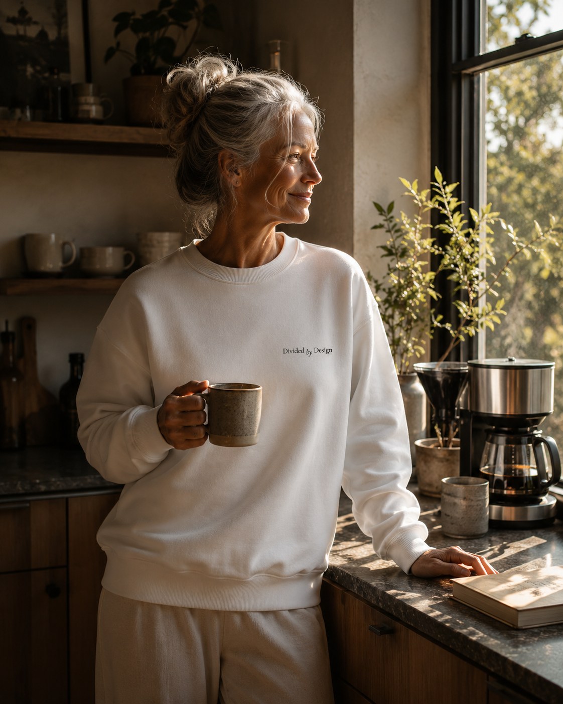 A kitchen window, morning